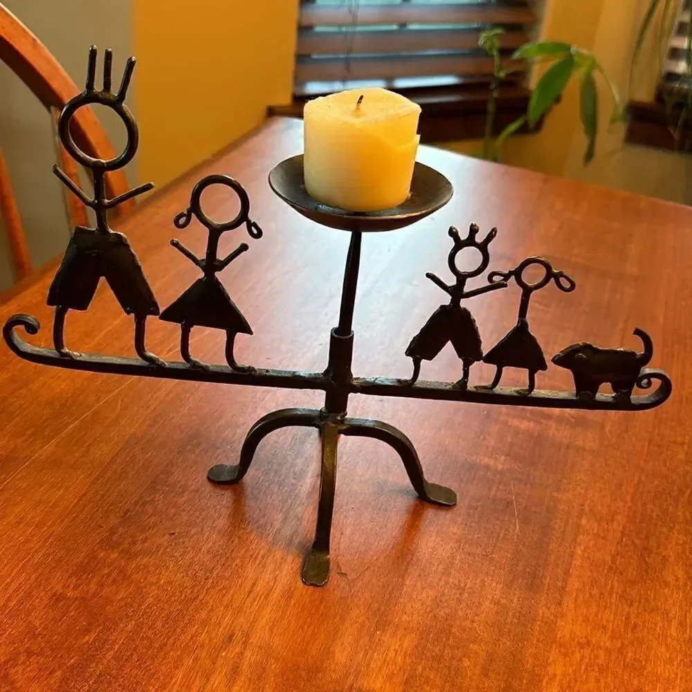 Handmade Metal Family Candle Holder